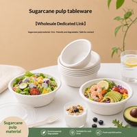 Assiettes jetables chauffables au micro-ondes en pulpe de canne à sucre de qualité alimentaire, bols commerciaux épais de grande taille, assiettes de barbecue