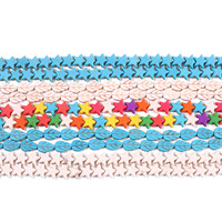 Perles en forme de feuille et d'étoile en turquoise blanche et bleue, pierres colorées pour bijoux et sacs Ywzitian FY104