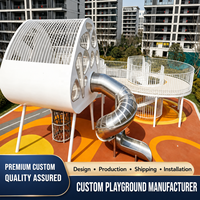 Structure d'escalade et toboggan en spirale en acier inoxydable