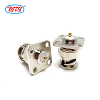 Approvisionnement d'usine en gros connecteur rf haute performance BNC prise mâle 4 trous bride panneau soudure connecteur de soudage en stock