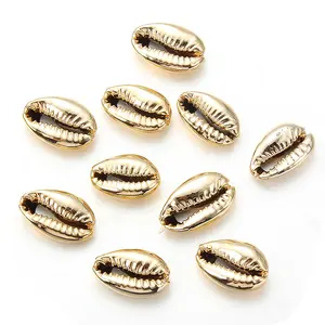 Gold Color Natural Shell Loose Beads Bracelet Connector Silver Shells Beads Charms for Necklace Jewelry Making DIY Findings