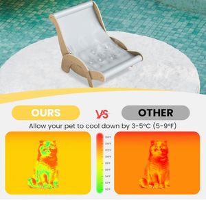 Hamaca de Bambú y Madera para Perros y Gatos, Alfombra Autorefrigerante, Diseño Elevado Desmontable, Funda Lavable Extraíble para Uso en Interiores/Exteriores - Product Image 3