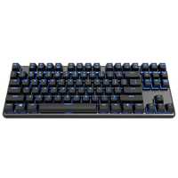 Keyboard mekanik 87 tombol, tata letak nirkabel 75% tata letak saklar biru RGB Backlit ABS Keycaps logam Keyboard Gaming untuk Gamer