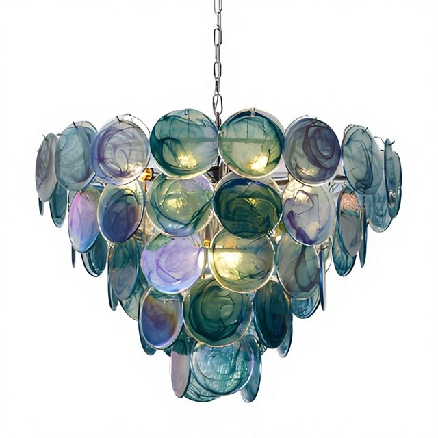 French Light Luxury Murano Gold Glass Iron Acrylic Chandelier Vintage Style High-end Bar Restaurant Warm Bedroom Living Lighting