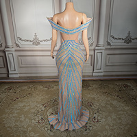 Robe élégante Novance Y5719 bleu ombré avec strass découpés, robe de soirée pour femme, Vestidos Elegantes Para Mujer Fiesta De Noche
