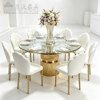 Großhandel Modernes Goldenes Esszimmer-Set 6-Sitzer Langlebiger Hochzeits- und Bankett-Tisch für Hotel, Esszimmer und Wohnzimmer
