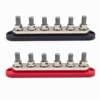 Barre omnibus 12V 300A avec bornes à ressort M8, 5 goujons, pour distribution d'alimentation, couvercle de jonction de batterie automobile et marine, nickelé