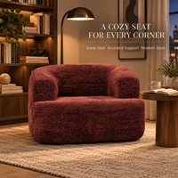 Fauteuil de salon moderne sans structure, entièrement en mousse, assise profonde, compressé sous vide pour salon et chambre à coucher