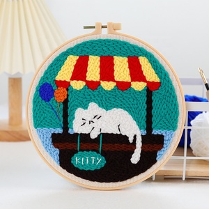Kit de Arte de Punto Ruso Hecho a Mano con Agujas de Punch, Temática Animal, Manualidades DIY para Niños, Bordado y Punto de Cruz - Product Image 5