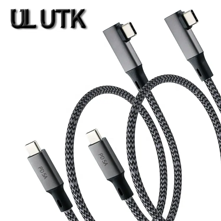 Sıcak satış 3.0 3.1 3.2 Metal kasa 90 derece USB Tipo C Cavo USB C Cavo Tipo C tel USB kablosu