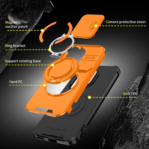 <span class=keywords><strong>Funda</strong></span> Magnética Antigolpes para Teléfono Móvil con Diseño de Armadura Azlefo, TPU+PC, Soporte Metálico Giratorio de 360 Grados para Honor 400, 400Pro, 400Lite, X9c - Product Image 4