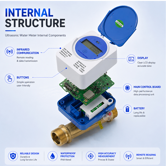 Tai'an Xinhaitai DN15-DN40 Ultrasonic Water Meter Brass Body NB-IoT LoRaWAN RS485 M-BUS Modbus Smart Meter