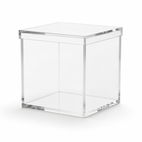 Boîte en acrylique transparente personnalisée, boîte de rangement transparente avec couvercle pour cadeaux, bijoux, cosmétiques, présentoirs de vente au détail