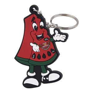 Porte-clés promotionnel en caoutchouc souple PVC, découpé sur mesure, forme 2D 3D, dessin animé, avec logo - Product Image 1