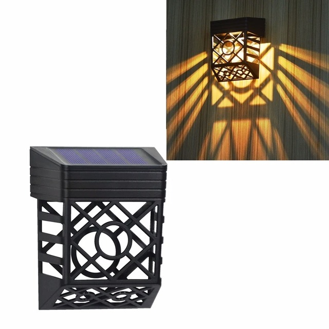 Outdoor Solar Light Garden Decoration Wall Lamp IP65 Waterproof Solar Panels Powered Fence Lights for Home Courtyard Balcony