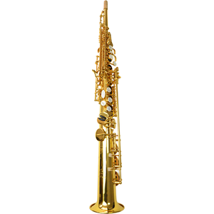 Saxophone soprano Bb laqué or, vente en gros d'usine - Product Image 1