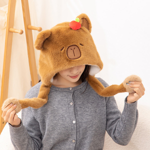 Capybara di chuyển tai mũ tai capibara Kawaii sang trọng Mũ kapibara ngoài trời vui nhéo tai mũ hoạt hình - Product Image 4