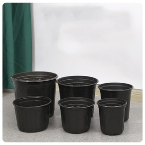 Macetas Redondas <span class=keywords><strong>de</strong></span> Plástico Suave <span class=keywords><strong>de</strong></span> Dos Colores, Color Grosella Negra, Disponibles en una Amplia Gama <span class=keywords><strong>de</strong></span> Modelos - Product Image 2