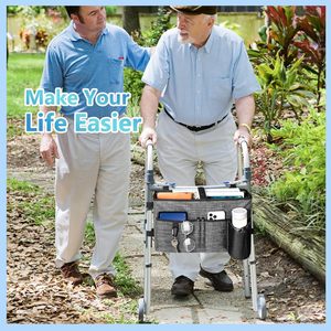 Dropshipping pour sac de rangement Walker, sac latéral pliable pour <span class=keywords><strong>fauteuil</strong></span> <span class=keywords><strong>roulant</strong></span>, grande capacité, modèle portable détachable - Product Image 4