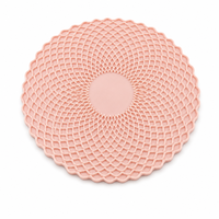 Sous-plat en silicone personnalisable, résistant à la chaleur, texture nid d'abeille, imperméable, facile à nettoyer, protection de table ronde pour cuisine et salle à manger