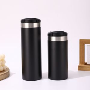 New Flip Lid Straight Cup Solid Color 304 Stainless Steel Insulated Large Capacity Double Wall Vacuum <b>Coffee</b> Cup - Product Image 4
