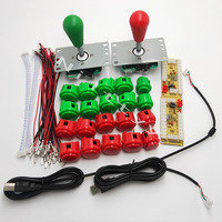 Kit DIY de joystick à 8 directions 5 broches Sanwa du Japon pour 2 joueurs, bouton poussoir d'arcade, encodeur USB à retard zéro pour PC