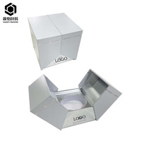 Boîte d'emballage de parfum de luxe sur mesure à double porte avec matériaux recyclés et doublure en éponge pour produits de beauté et maquillage