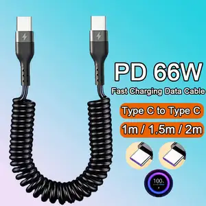 Pd 66W Type C Naar Type C Snel Oplaadkabel Voor Huawei Honor Xiaomi Redmi Poco Samsung Telefoon Lente Auto 5a Oplader Usb C Kabels