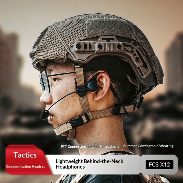 FCS X12 Ears Hung Communications Headset with ENC IPX5 Waterproof Hi-Fi Sound Pluggable Hang Two-way Communication