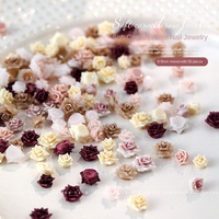 Décorations d'ongles 3D en résine florale rose et fournitures de bijoux - Décorations d'ongles de style doux de la marque FU&CO pour manucure