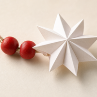 24 étoiles en papier moravian pour décoration de Noël, guirlande murale, perles blanches et rouges pour les fêtes, à suspendre