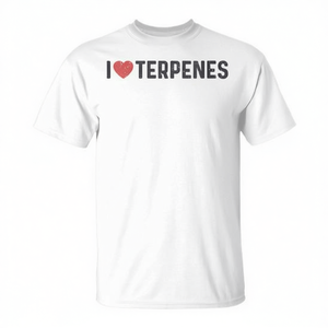 Camiseta I Love Terpenes Blanca Unisex de Algodón con Cuello Redondo y Manga Corta para Uso Casual y Actividades Promocionales - Product Image 2