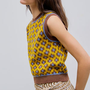 Gilet pull personnalisé pour femme, style vintage, sans manches, en tricot, pull sans manches pour femme - Product Image 4