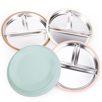 Plat de service de base en acier inoxydable durable résistant à la chaleur et au froid Plaque enduite de silicone Congélateur Four Sûr pour enfants Salle à manger Cuisine