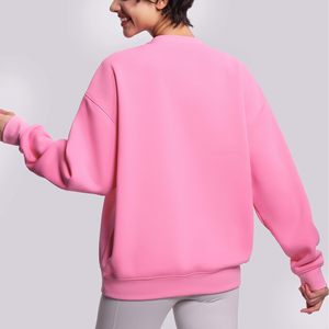 เสื้อสเวตเชิ้ตโอเวอร์ไซส์เนื้อนุ่มสำหรับผู้หญิง คอกลม ทรงหลวม น้ำหนักเบา เสื้อพูลโอเวอร์ ผ้าฟลีซ ระบายอากาศได้ดี ไม่บุซับใน น้ำหนัก 320 กรัม - Product Image 2