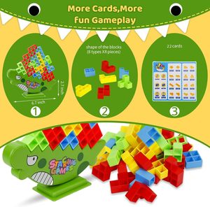 Tháp khủng long cân bằng đồ chơi-Rocking Stack cân bằng trò chơi cho trẻ em tuổi 3 + - Product Image 3