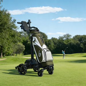 Chariot de golf léger en aluminium à équilibrage automatique, poussé manuellement, avec batterie au lithium et télécommande - Product Image 1