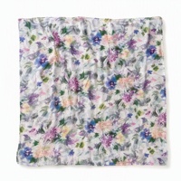 Écharpe longue florale personnalisée pour femme, 60 g/m², polyester, impression numérique, vente en gros pour adultes, faible MOQ