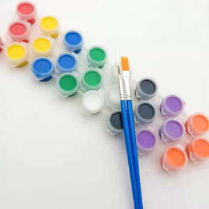 Xinbowen Wadah Cat Akrilik 8 Warna 3ML, Set Cat Akrilik Tidak Beracun dengan Kuas Cat