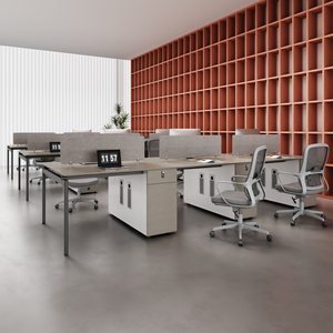 Escritorio de Oficina Modular de Madera Convertible Moderno, Espacio de Trabajo con Punto de Conexión, Estaciones de Trabajo con División de Escritorio - Product Image 6