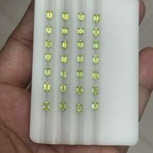 Collier en cristal de sphène naturel élevé octogone coupe 8mm hauteur calibrée Titanite de feu en vrac 9mm forme vert bijoux traités thermiquement - Product Image 6