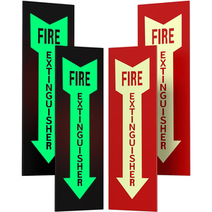 لافتة خروج فلورسنت مضيئة ذاتية اللصق للطوارئ بنمط مخصص من البلاستيك PVC، لافتة خروج عالية الجودة - Product Image 1