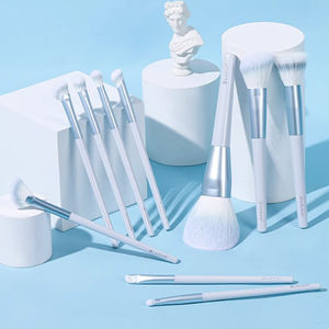 Ensemble de pinceaux de maquillage de cheveux synthétiques végétaliens professionnels 10 pièces pinceaux de fond de teint correcteur outil de cosmétologie coffret cadeau pour le visage - Product Image 4