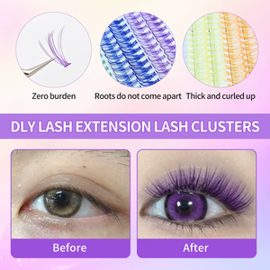 <span class=keywords><strong>Kit</strong></span> d'extension de <span class=keywords><strong>faux</strong></span> <span class=keywords><strong>cils</strong></span> de grappes de <span class=keywords><strong>cils</strong></span> colorés, <span class=keywords><strong>kit</strong></span> de <span class=keywords><strong>faux</strong></span> <span class=keywords><strong>cils</strong></span> colorés DIY pour débutants - Product Image 2