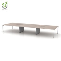 Table de conférence IULTRA moderne en forme de bateau en MDF pour 12 personnes, utilisation hôtelière et de bureau, mobilier commercial durable