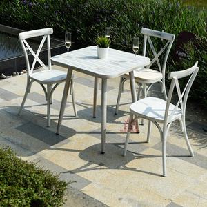 Meubles de patio Table basse de jardin en aluminium Vintage Restaurant <span class=keywords><strong>Cafe</strong></span> Dining Square Outdoor French BistroTable Set - Product Image 3