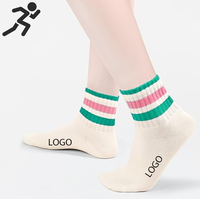 Chaussettes de sport à rayures en coton pour adultes Chaussettes de cheville athlétiques de haute qualité unisexes