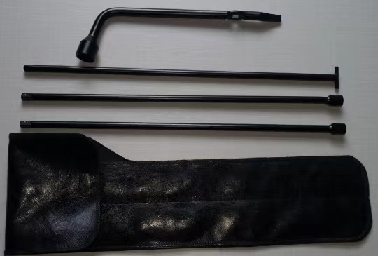 Spare Tire Jack Handle & Lug Wrench For Nissan/Infiniti - 45# Carbon Steel, Rust-Resistant, Black Finish