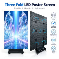 Écran d'affichage LED pliable facile à installer P1.86, affichage publicitaire pliable en trois parties, affichage numérique d'intérieur, signalétique publicitaire