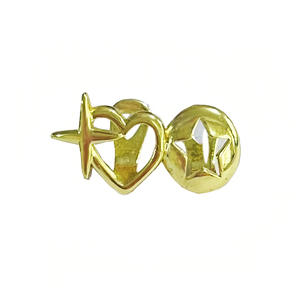 Accessoires de performance en cuivre véritable, style hip-hop, double cœur évidé, motif étoile et dents, pour Halloween, tendance et naturel - Product Image 4